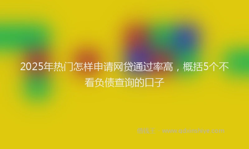 2025年热门怎样申请网贷通过率高，概括5个不看负债查询的口子