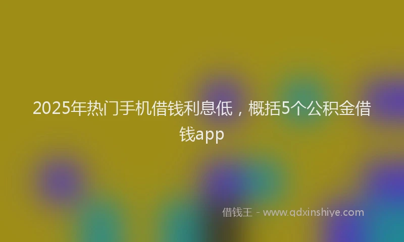2025年热门手机借钱利息低，概括5个公积金借钱app
