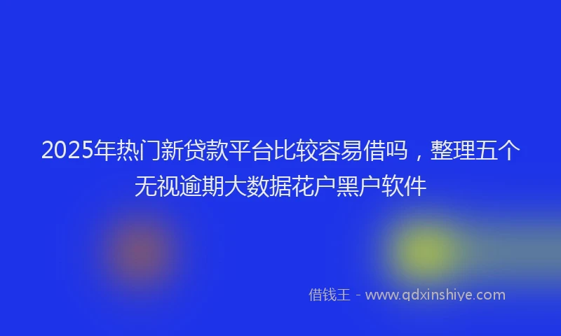 2025年热门新贷款平台比较容易借吗，整理五个无视逾期大数据花户黑户软件