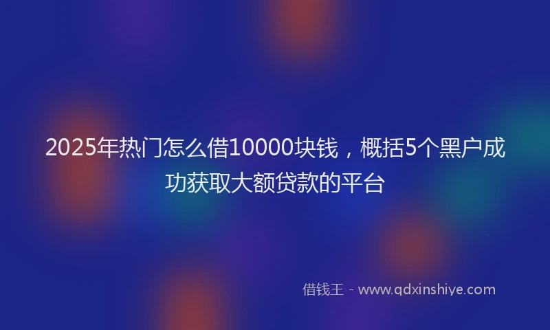 2025年热门怎么借10000块钱，概括5个黑户成功获取大额贷款的平台