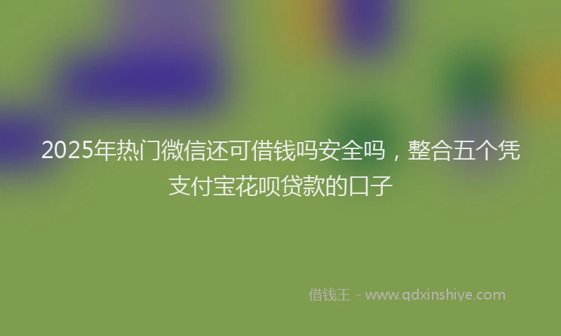 2025年热门微信还可借钱吗安全吗，整合五个凭支付宝花呗贷款的口子