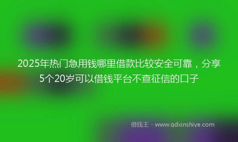 2025年热门急用钱哪里借款比较安全可靠，分享5个20岁可以借钱平台不查征信的口子