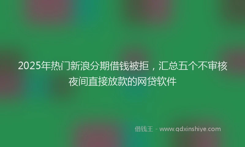 2025年热门新浪分期借钱被拒，汇总五个不审核夜间直接放款的网贷软件