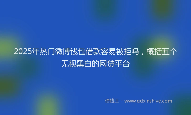 2025年热门微博钱包借款容易被拒吗，概括五个无视黑白的网贷平台