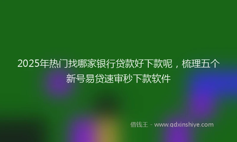 2025年热门找哪家银行贷款好下款呢，梳理五个新号易贷速审秒下款软件