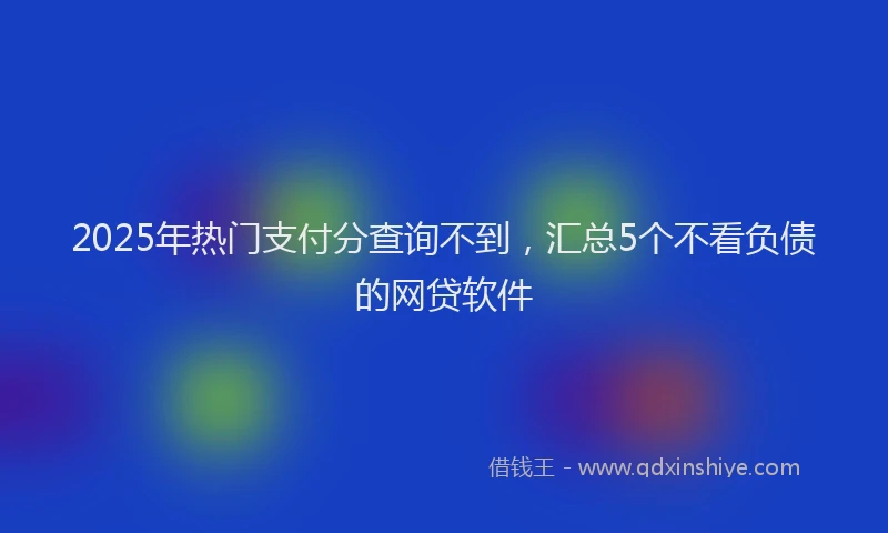 2025年热门支付分查询不到，汇总5个不看负债的网贷软件