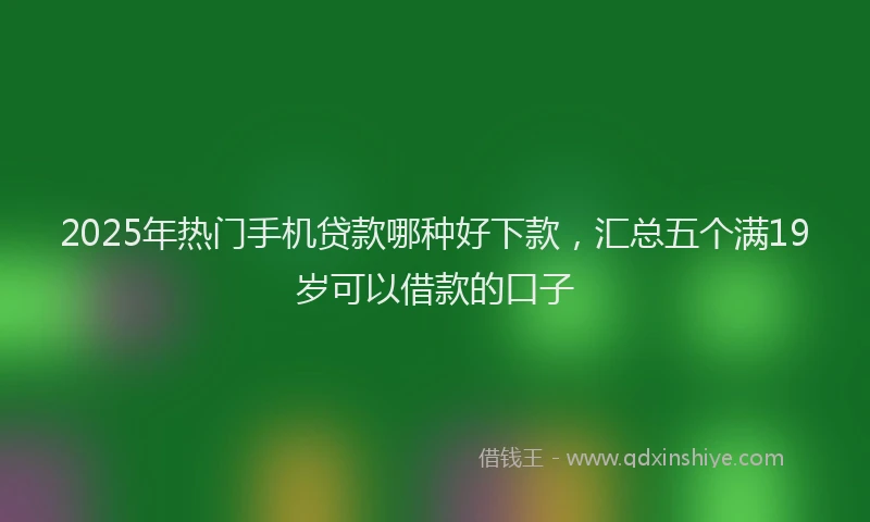 2025年热门手机贷款哪种好下款，汇总五个满19岁可以借款的口子