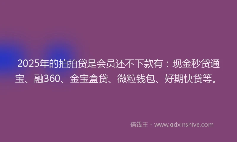 2025年的拍拍贷是会员还不下款有：现金秒贷通宝、融360、金宝盒贷、微粒钱包、好期快贷等。