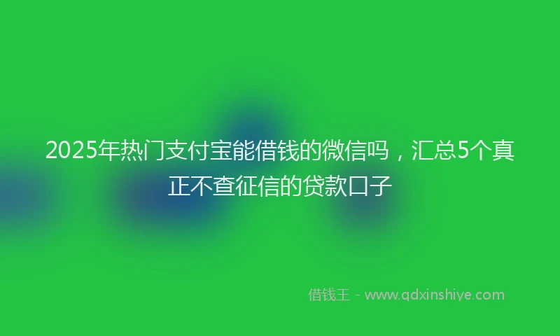 2025年热门支付宝能借钱的微信吗，汇总5个真正不查征信的贷款口子