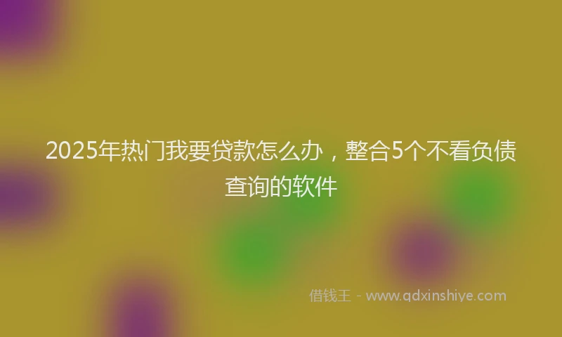 2025年热门我要贷款怎么办，整合5个不看负债查询的软件