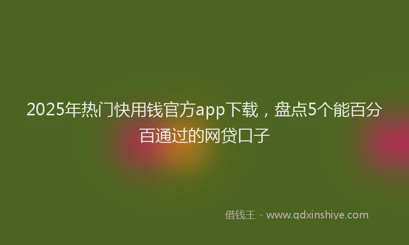 2025年热门快用钱官方app下载，盘点5个能百分百通过的网贷口子