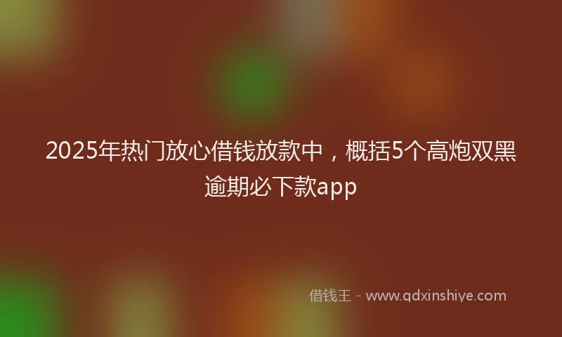 2025年热门放心借钱放款中，概括5个高炮双黑逾期必下款app