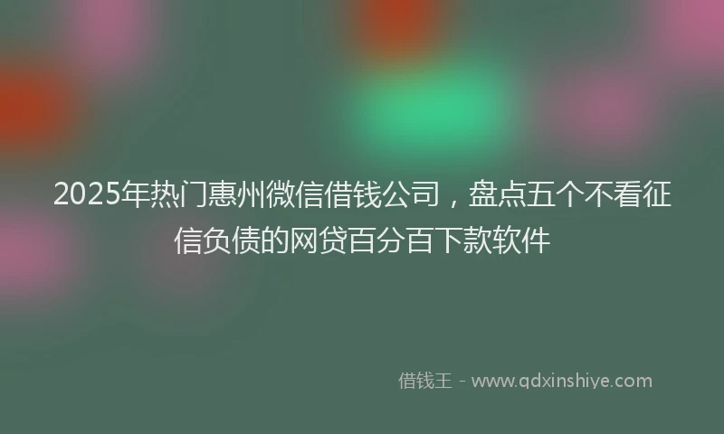 2025年热门惠州微信借钱公司，盘点五个不看征信负债的网贷百分百下款软件