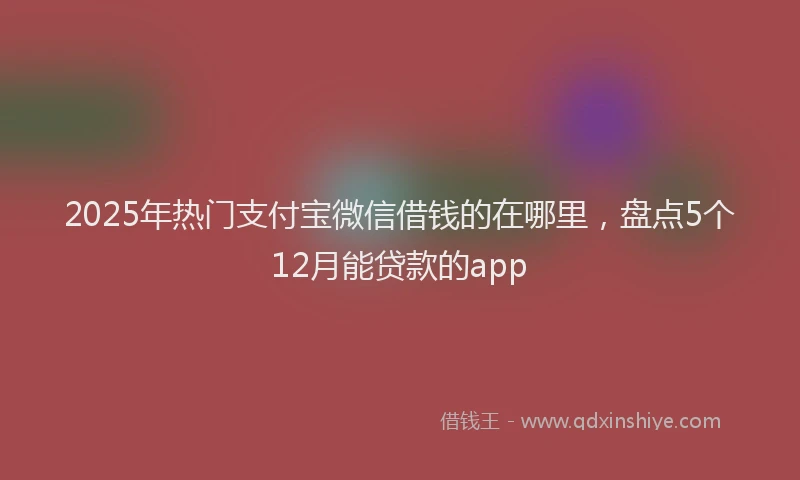 2025年热门支付宝微信借钱的在哪里，盘点5个12月能贷款的app