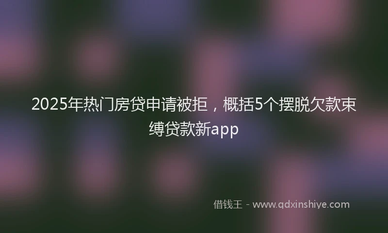 2025年热门房贷申请被拒，概括5个摆脱欠款束缚贷款新app