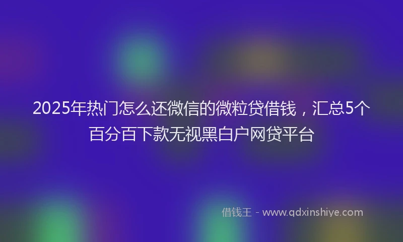 2025年热门怎么还微信的微粒贷借钱，汇总5个百分百下款无视黑白户网贷平台