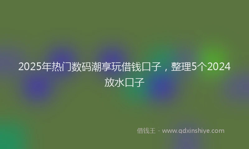 2025年热门数码潮享玩借钱口子，整理5个2024放水口子
