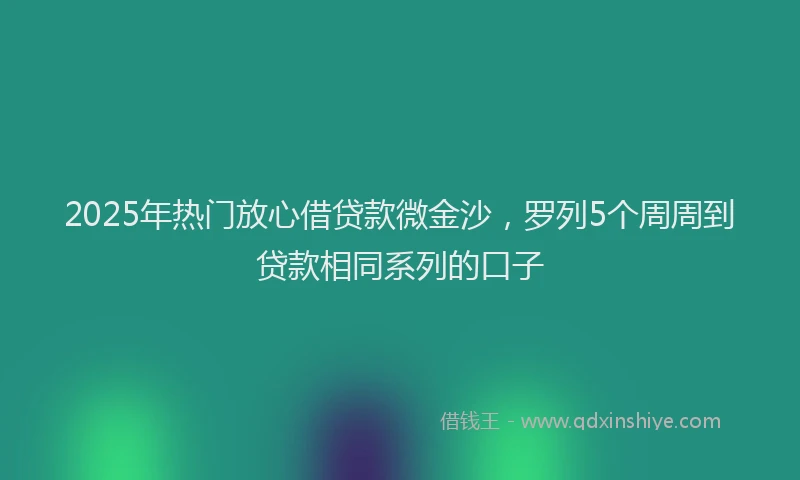 2025年热门放心借贷款微金沙，罗列5个周周到贷款相同系列的口子