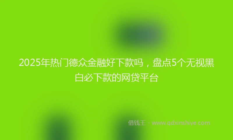 2025年热门德众金融好下款吗，盘点5个无视黑白必下款的网贷平台