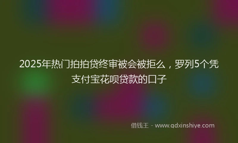 2025年热门拍拍贷终审被会被拒么，罗列5个凭支付宝花呗贷款的口子