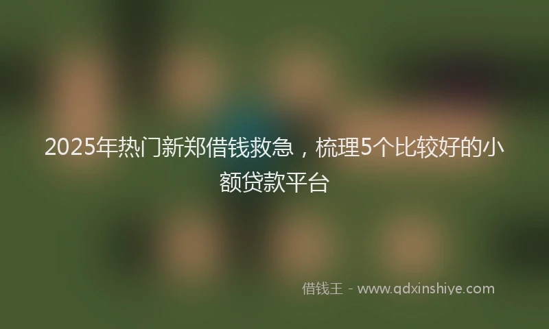 2025年热门新郑借钱救急，梳理5个比较好的小额贷款平台