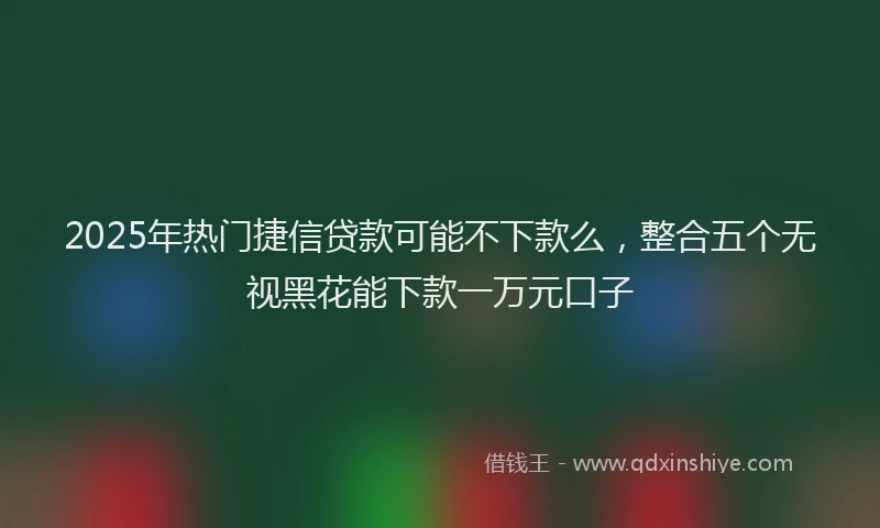 2025年热门捷信贷款可能不下款么，整合五个无视黑花能下款一万元口子