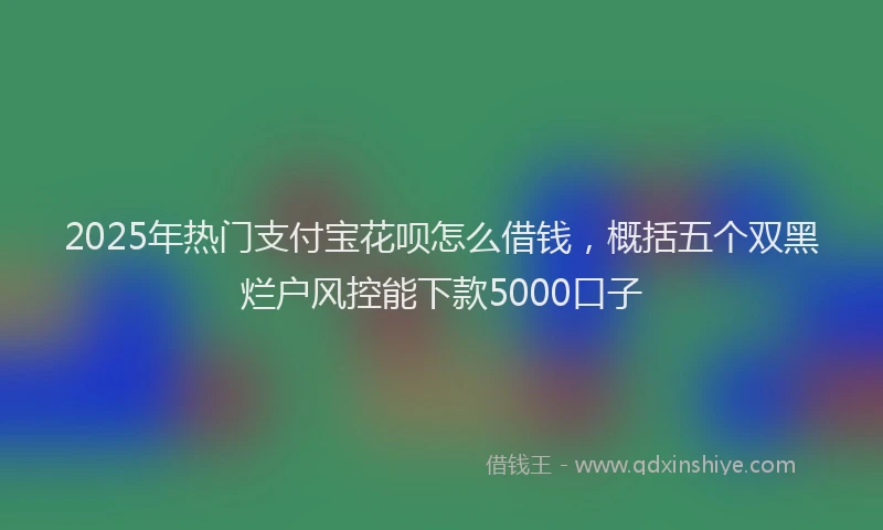 2025年热门支付宝花呗怎么借钱，概括五个双黑烂户风控能下款5000口子