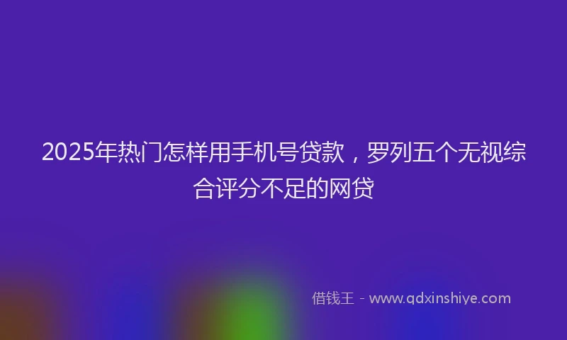 2025年热门怎样用手机号贷款，罗列五个无视综合评分不足的网贷
