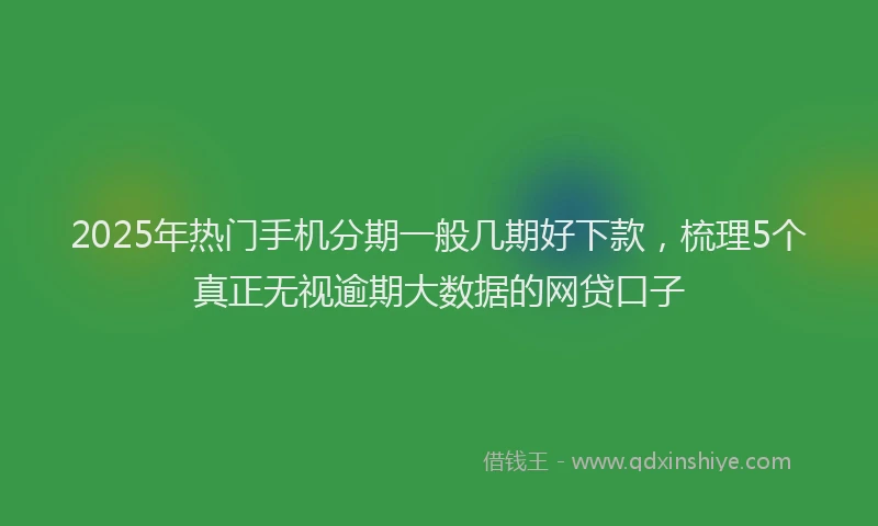 2025年热门手机分期一般几期好下款，梳理5个真正无视逾期大数据的网贷口子