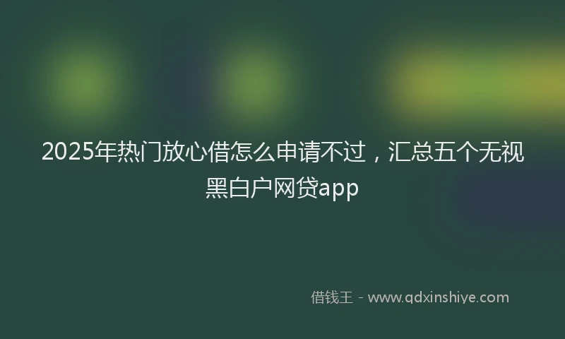 2025年热门放心借怎么申请不过，汇总五个无视黑白户网贷app