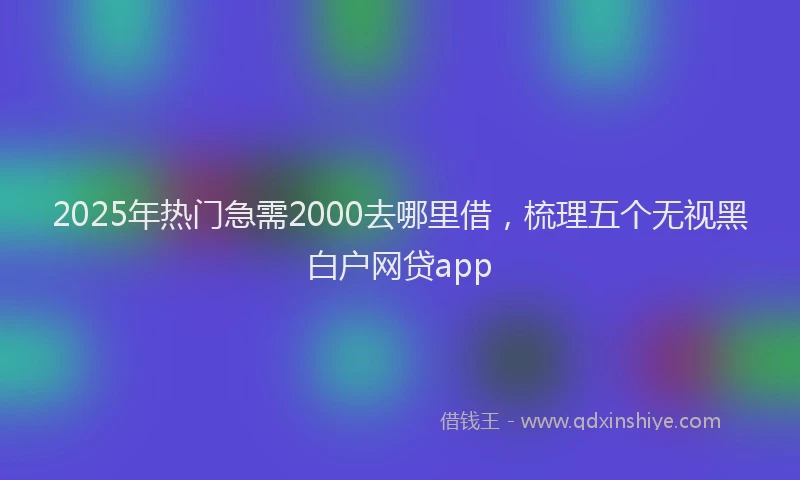 2025年热门急需2000去哪里借，梳理五个无视黑白户网贷app