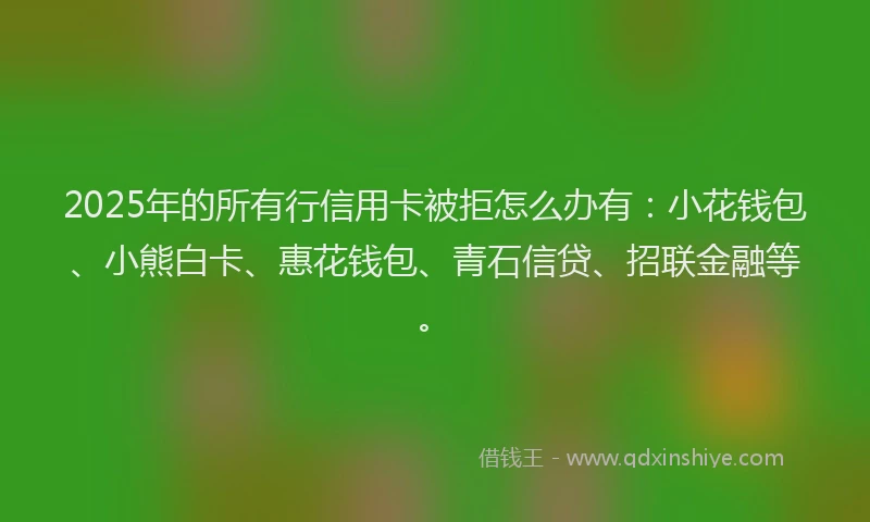 2025年的所有行信用卡被拒怎么办有：小花钱包、小熊白卡、惠花钱包、青石信贷、招联金融等。
