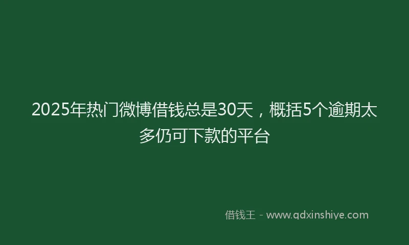 2025年热门微博借钱总是30天，概括5个逾期太多仍可下款的平台