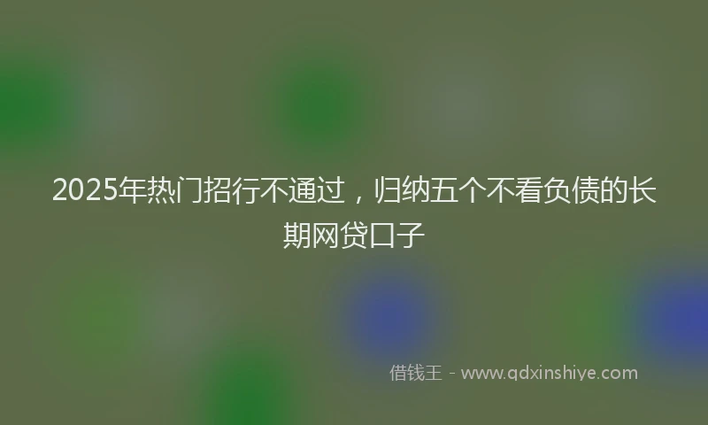 2025年热门招行不通过，归纳五个不看负债的长期网贷口子