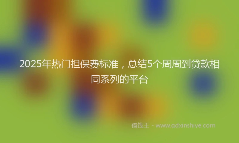 2025年热门担保费标准，总结5个周周到贷款相同系列的平台
