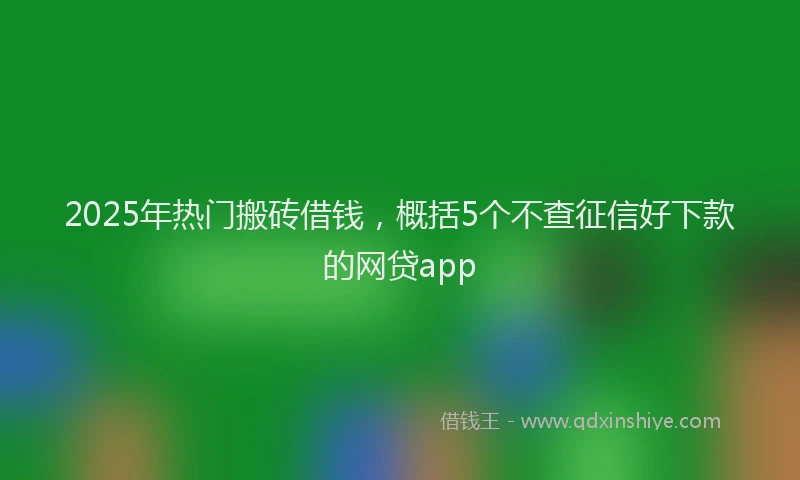 2025年热门搬砖借钱，概括5个不查征信好下款的网贷app