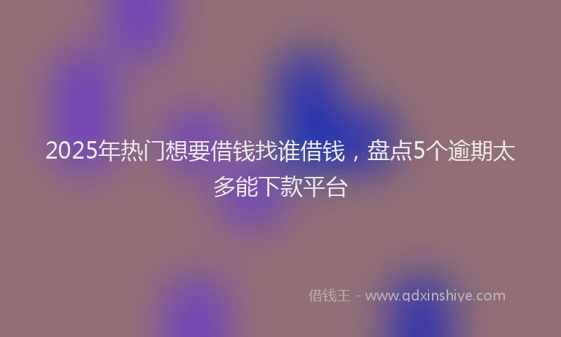 2025年热门想要借钱找谁借钱，盘点5个逾期太多能下款平台