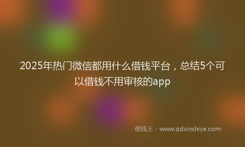 2025年热门微信都用什么借钱平台，总结5个可以借钱不用审核的app