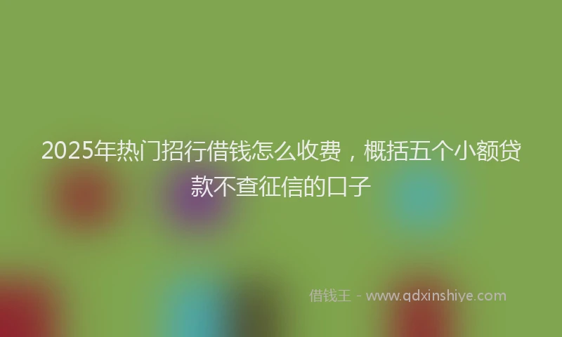 2025年热门招行借钱怎么收费，概括五个小额贷款不查征信的口子
