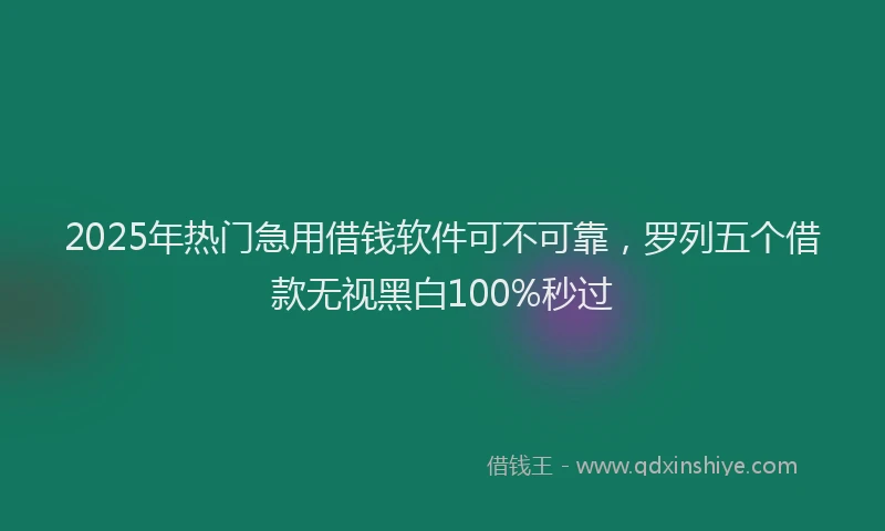 2025年热门急用借钱软件可不可靠，罗列五个借款无视黑白100%秒过