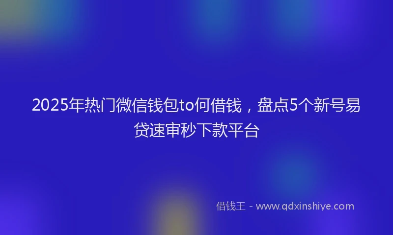 2025年热门微信钱包to何借钱，盘点5个新号易贷速审秒下款平台
