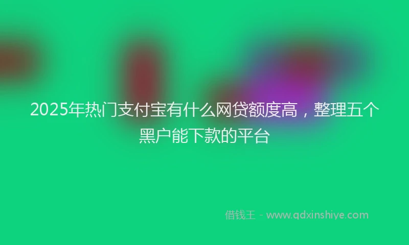 2025年热门支付宝有什么网贷额度高，整理五个黑户能下款的平台