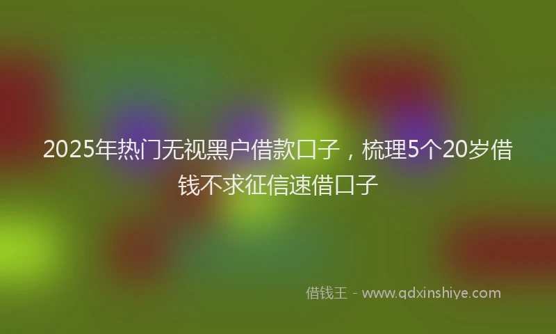 2025年热门无视黑户借款口子，梳理5个20岁借钱不求征信速借口子