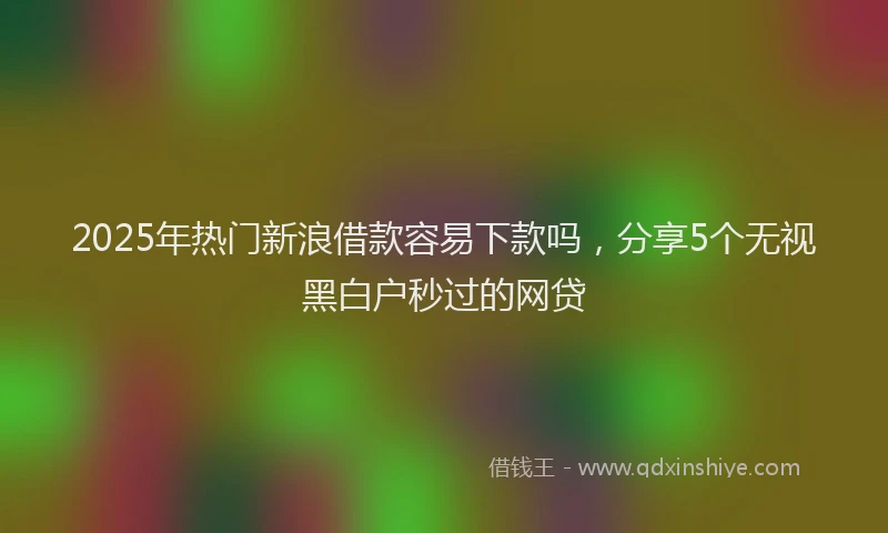 2025年热门新浪借款容易下款吗，分享5个无视黑白户秒过的网贷