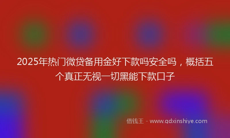2025年热门微贷备用金好下款吗安全吗，概括五个真正无视一切黑能下款口子