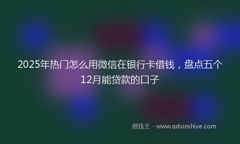 2025年热门怎么用微信在银行卡借钱，盘点五个12月能贷款的口子