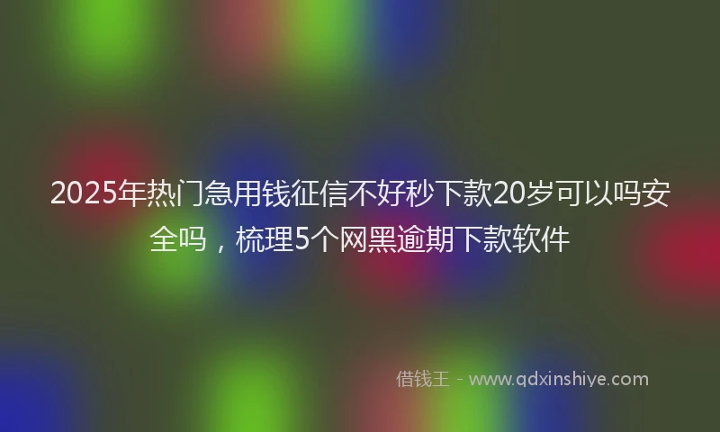 2025年热门急用钱征信不好秒下款20岁可以吗安全吗，梳理5个网黑逾期下款软件