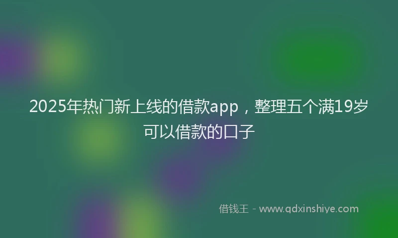 2025年热门新上线的借款app，整理五个满19岁可以借款的口子