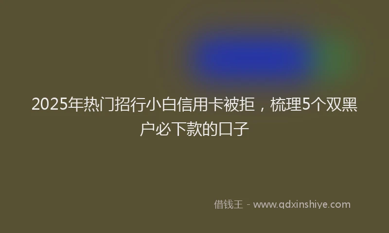 2025年热门招行小白信用卡被拒，梳理5个双黑户必下款的口子