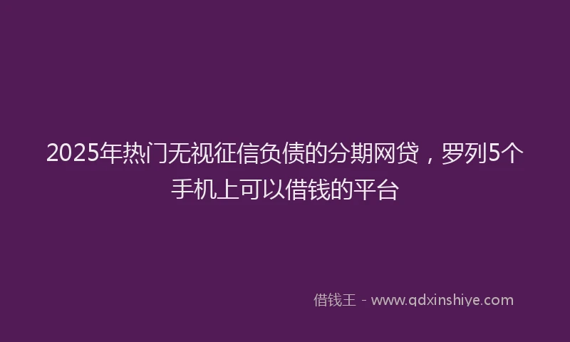 2025年热门无视征信负债的分期网贷，罗列5个手机上可以借钱的平台